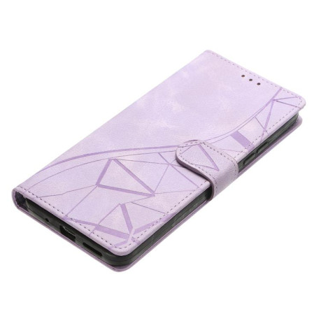 Чохол-книжка Triangles Embossed Leather для Motorola Edge 60 - фіолетовий