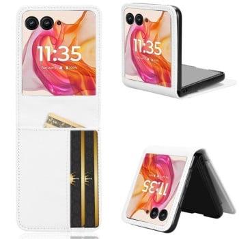 Протиударний чохол Card Slot PU Leather PC для Motorola Moto Razr 50 Ultra - білий