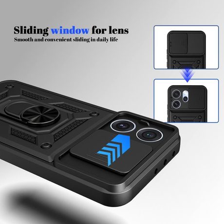 Ударостійкий чохол Sliding Camshield для OPPO Reno15 Pro 5G Global — сріблястий
