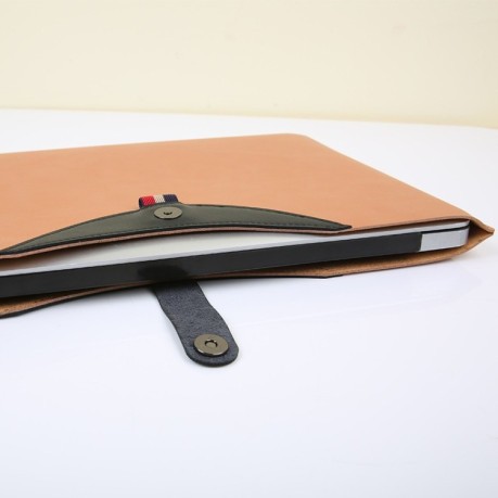 Кожаный Чехол Конверт Magnetic Buckle Microfiber для Macbook Air Retina 13 (2018) Черно-коричневый