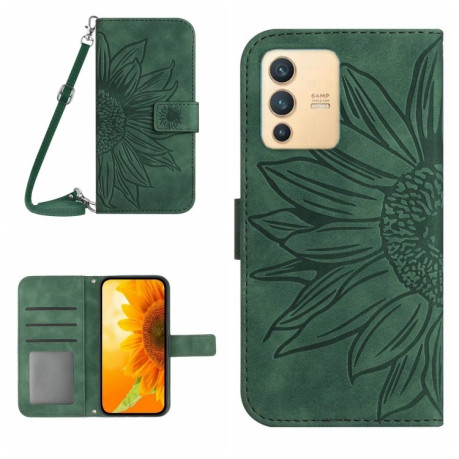 Чехол-книжка Skin Feel Sun Flower для Vivo V23 5G - зеленый