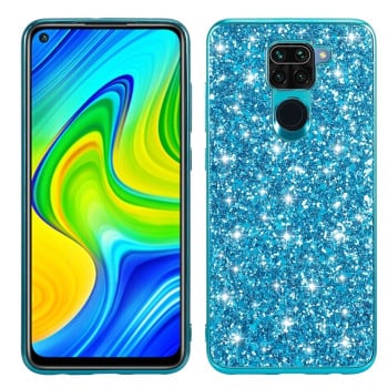 Ударозащитный чехол Glittery Powder на Xiaomi Redmi Note 9 / 10X - синий