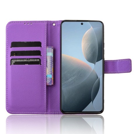 Чехол-книжка Diamond Texture для Xiaomi Poco X6 Pro - фиолетовый