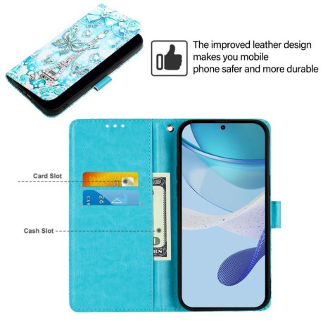 Чохол-книжка Colored Drawing Pattern Plain Weave Leather для Xiaomi 14T Pro - Butterfly