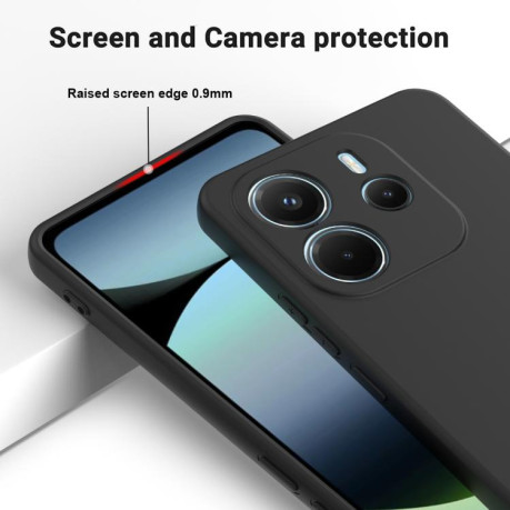 Силиконовый чехол Solid Color Liquid Silicone на Xiaomi Redmi Note 14 4G 164.84mm - черный