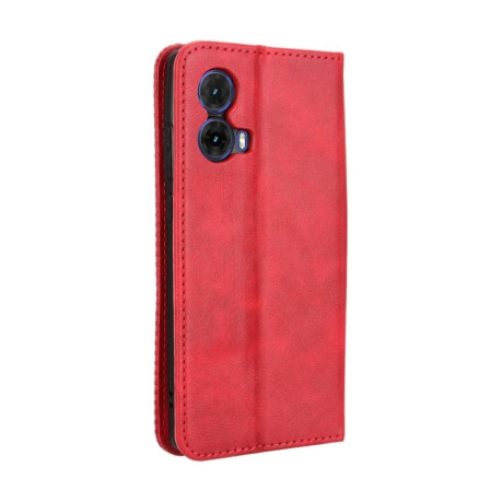 Чехол-книжка Magnetic Buckle Retro Crazy Horse Texture на Motorola Moto G85 5G / S50 Neo 5G - красный