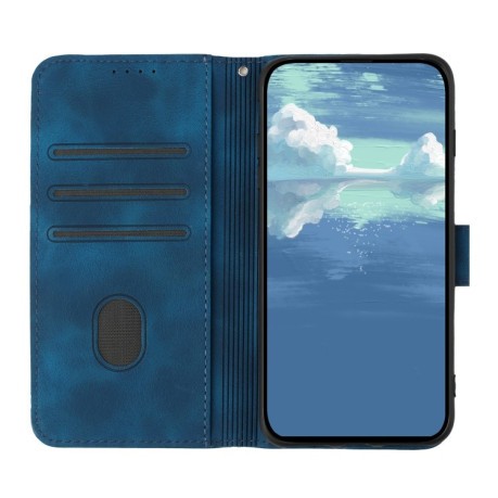 Чехол-книжка Line Pattern Skin Feel Leather для Realme 11 - синий