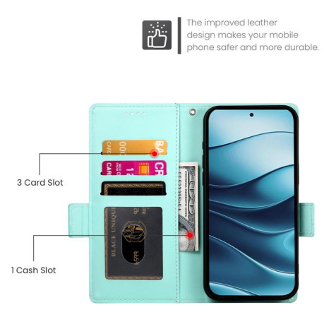 Чохол-книжка Side Buckle Magnetic Frosted Leather для Xiaomi Redmi Note 14 4G 164.84mm - зелений
