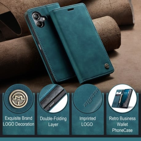 Чехол-книжка CaseMe-013 многофункциональный с кармашком на карт на Samsung Galaxy A07/A06 - синий