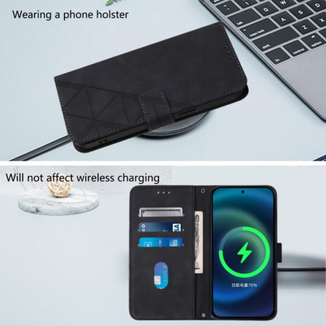 Чохол-книжка Crossbody 3D Embossed Flip Leather для Xiaomi Redmi Note 14 4G 164.48mm - чорний