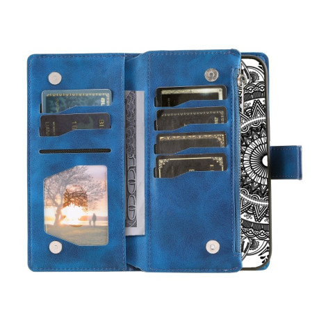 Чехол-книжка Multi-Card Totem Zipper Leather для Samsung Galaxy A36 - синий