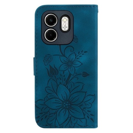 Чехол-книжка Lily Embossed Leather для Infinix Hot 50i / Smart 9 - синий