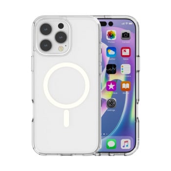 Противоударный чехол Terminator Style Transparent MagSafe Magnetic для iPhone 16 Pro Max - прозрачный