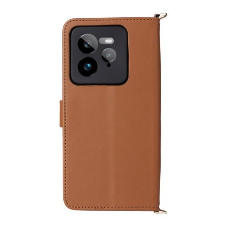 Чехол-книжка Multifunctional 6-Card Slots Leather на Realme GT 7 Pro - коричневий