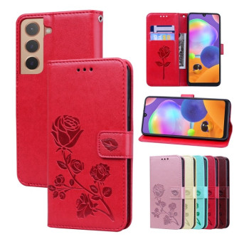Чохол-книжка Rose Embossed Samsung Galaxy S22 5G - червоний