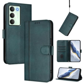 Чохол-книжка Line Splicing еко-шкіра Ретро на Realme V70 5G / C75 5G - зелений