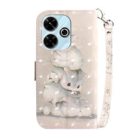 Чехол-книжка 3D Colored Horizontal Flip Leather для Xiaomi Redmi 13 4G - Squirrels