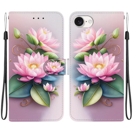 Чехол-книжка Colored Drawing Series на iPhone 16e - Lotus