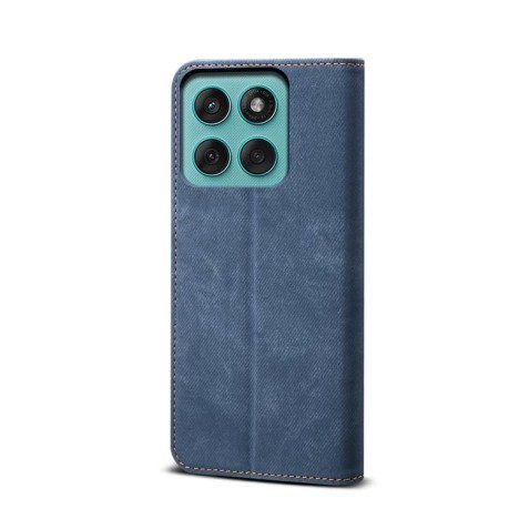 Чехол книжка Denim Texture Casual Style на Motorola Edge 60 Fusion - синий