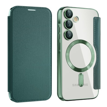 Чохол-книжка Shield MagSafe RFID Anti-theft Leather для Samsung Galaxy A55 5G - зелений