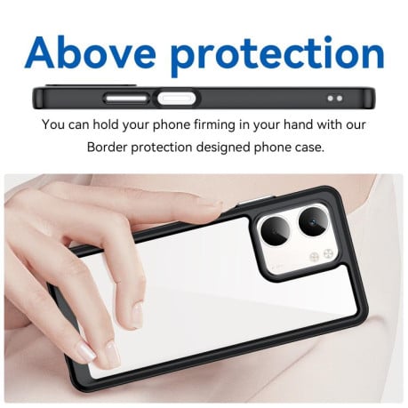 Чехол Colorful Acrylic Series с цветним бампером на OPPO A5x 5G - черный