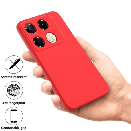 Силиконовый чехол Solid Color Liquid Silicone на Infinix Note 40 Pro 4G - красный