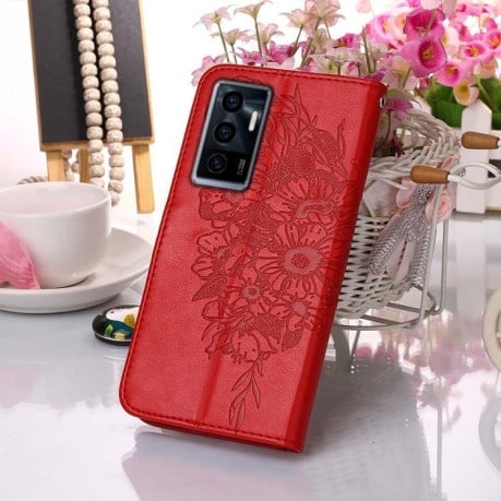 Чохол-книжка Embossed Butterfly для Vivo S10e 5G/V23e 4G/V23E 5G/Y75 4G - червоний