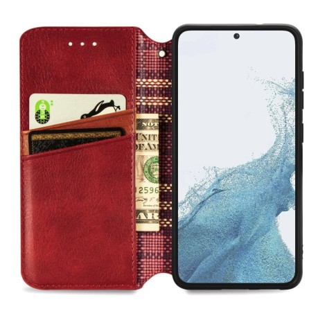 Чехол-книжка Cubic Grid на Samsung Galaxy S23+Plus 5G - красный