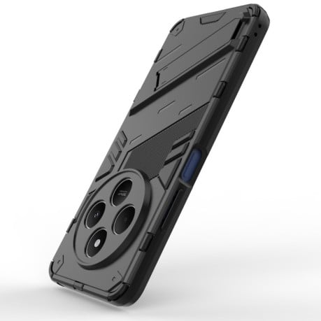 Противоударный чехол Punk Armor с подставкой на Xiaomi Redmi 14C 4G/Poco C75/Redmi A4 5G - черный