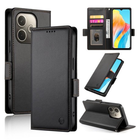 Чохол-книжка Side Buckle Magnetic Frosted Leather для OPPO A5 PRO 5G -чорний