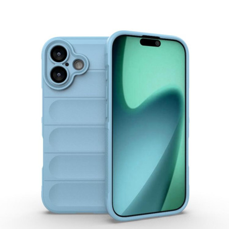 Силиконовый чехол Magic Flannel для iPhone 17 - голубой
