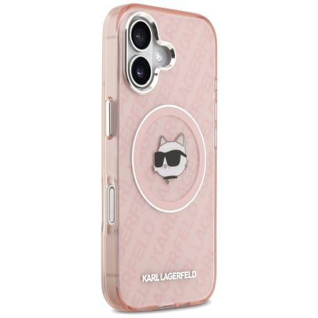 Оригинальный чехол Karl Lagerfeld IML Choupette Head Logo с MagSafe на iPhone 17 - Pink