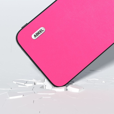 Противоударный чехол ABEEL Cowhide Texture для Samsung Galaxy S23 FE 5G - пурпурно-красный