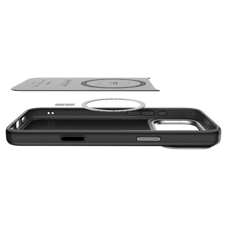 Оригинальный чехол Spigen Enzo Aramid &quot;T&quot; с MagSafe на iPhone 17 Pro Max - Black and Silver