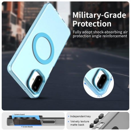 Протиударний чохол Candy Magsafe PC Hybrid TPU для Samsung Galaxy F06 5G / M06 5G - синій