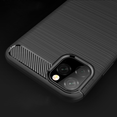 Протиударний чохол Brushed Texture Carbon Fiber на iPhone 11 Pro Max - червоний