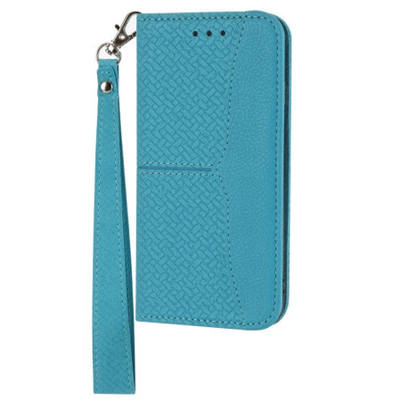 Чехол-книжка Woven Texture для Samsung Galaxy A03s - голубой
