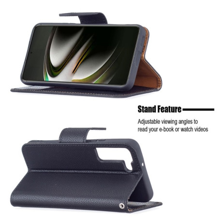 Чохол-книжка Litchi Texture Pure Color Samsung Galaxy S22 5G - чорний