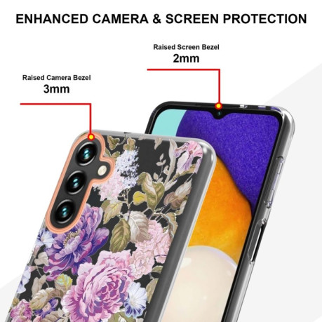 Противоударный чехол Flowers and Plants Series для Samsung Galaxy A04s/A13 5G - Purple Peony