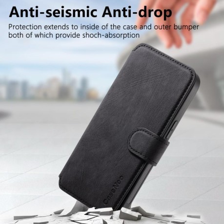 Чехол-книжка CaseNeo MagSafe RFID Anti-theft Retro Leather для iPhone 16e - черный