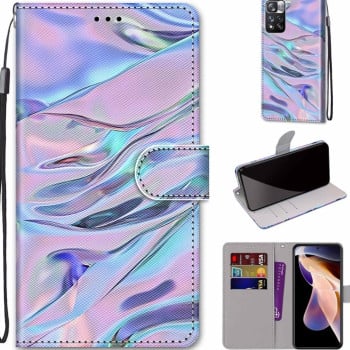 Чехол-книжка Coloured Drawing Cross для Xiaomi Redmi Note 11 Pro 5G (China)/11 Pro+ - Fluorescent Water Pattern