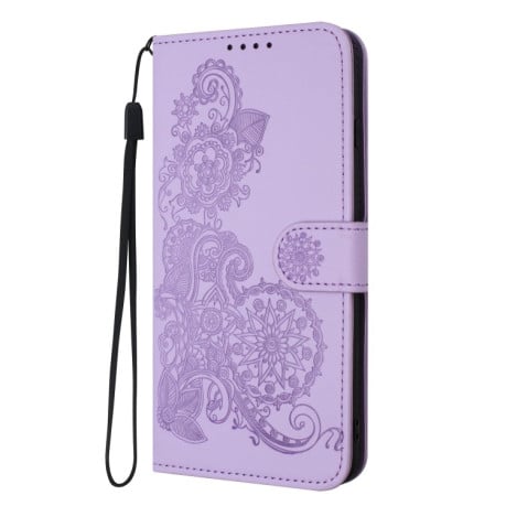 Чехол-книжка Totem Embossed Magnetic Leather на OnePlus 12 - фиолетовый