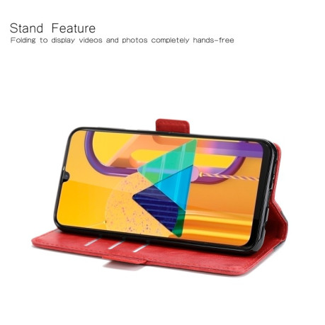 Чехол - книжка Retro Texture на Samsung Galaxy M21/M30s - красный