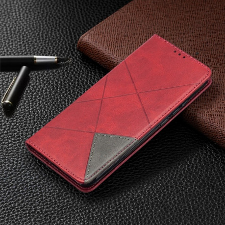 Чехол-книжка Rhombus Texture на Xiaomi Redmi 9A - красный