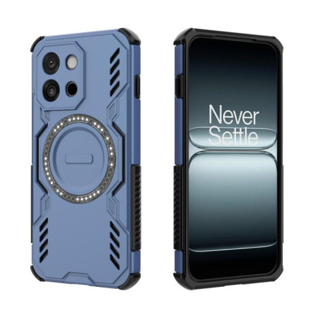 Противоударний чехол Butterfly Armor MagSafe Magnetic Ring Shockproof для OnePlus 13T - синій