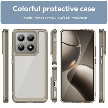 Противоударный чехол Colorful Acrylic Series для Xiaomi 14T - прозрачно-серый