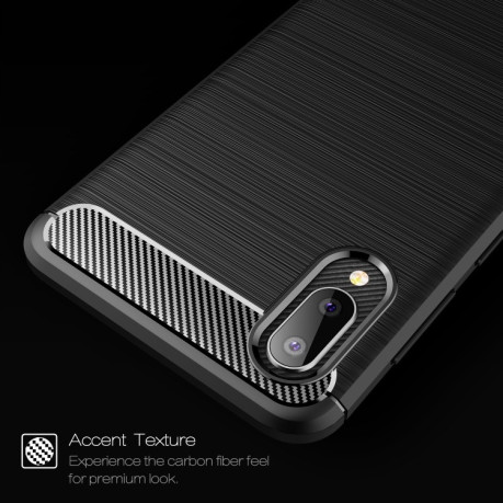 Чехол Brushed Texture Carbon Fiber на Samsung Galaxy A02 / M02 - синий
