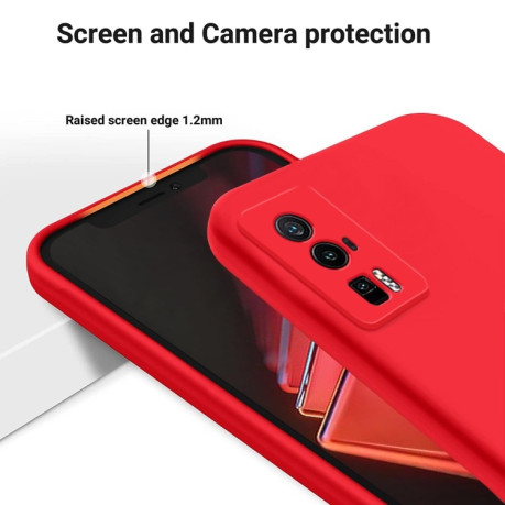 Силиконовый чехол Solid Color Liquid Silicone для Xiaomi Poco F5 Pro 5G / Redmi K60 / K60 Pro - красный