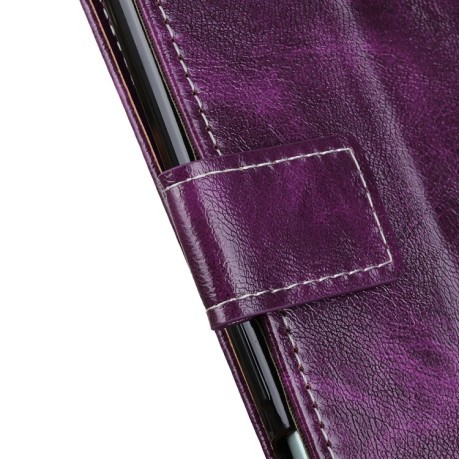 Чехол-книжка Magnetic Retro Crazy Horse Texture на OnePlus ACE/10R - фиолетовый