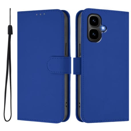Чехол-книжка с мягким покрытием (Skin Feel) со шнурком на Infinix Smart 10 4G - синий